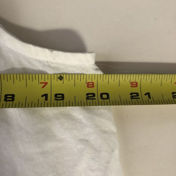 Madewell Womens Blouse White Blue Floral Scoop Embroidered Eyelets Size 12 - Picture 6 of 16